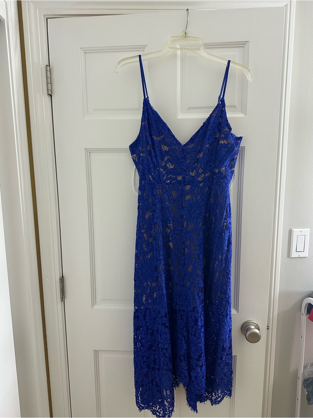 Lulu's Royal Blue Lace Midi Slip Dress